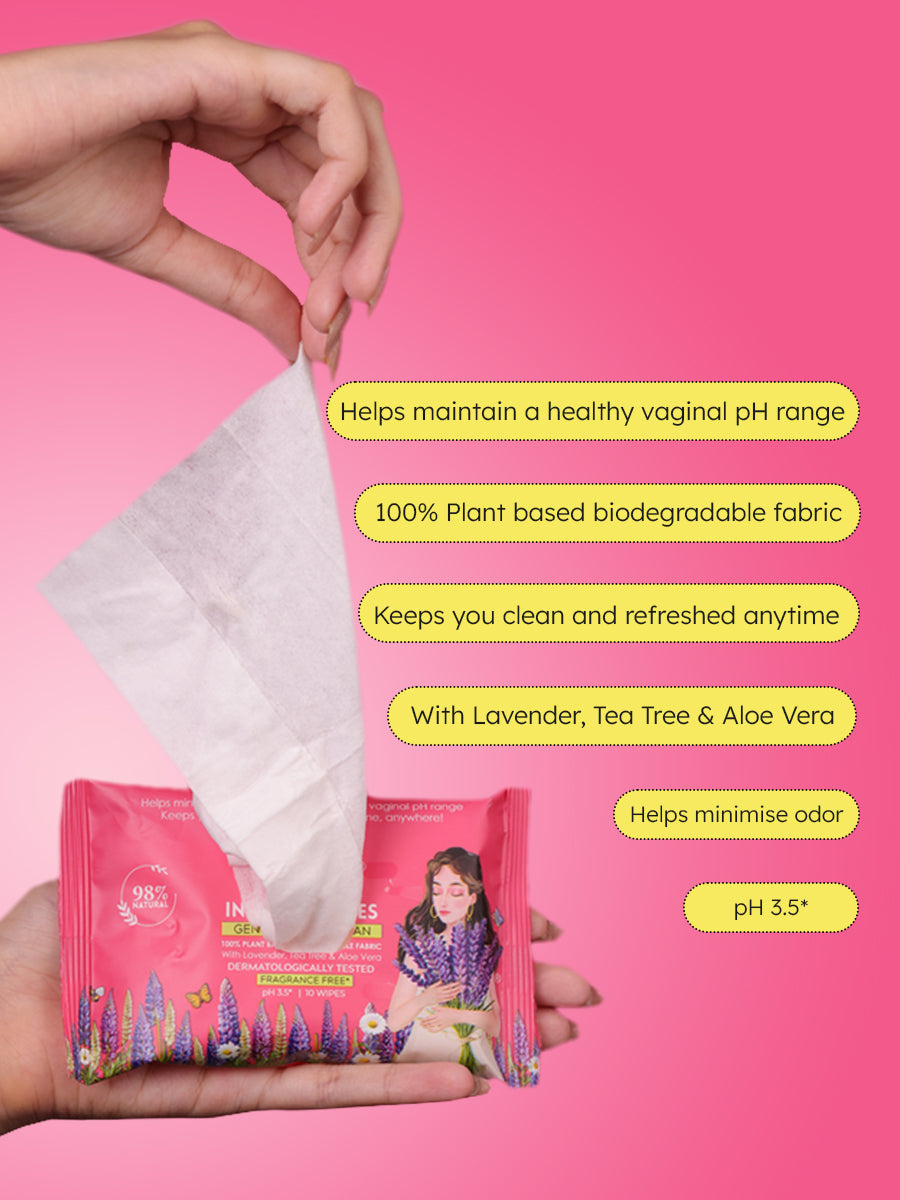 Natural Intimate Wipes 10 pcs ( Pack of 2 )